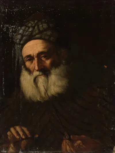 Study Of A Man Smoking A Pipe