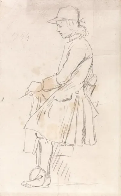 Study Of A Mounted Jockey Facing Left June 3rd 1744