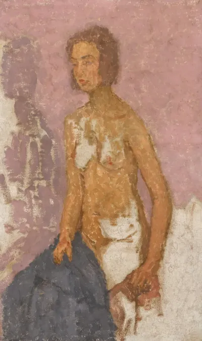 Study Of A Nude Girl Seated