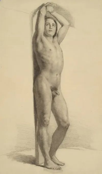 Study Of A Nude Male To The Figure Of St Sebastian