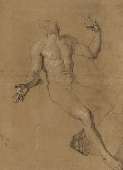 Study Of A Nude Man Posed As Bacchus
