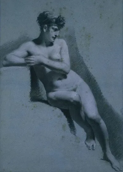 Study Of A Nude Woman Seated Looking To The Right Recto