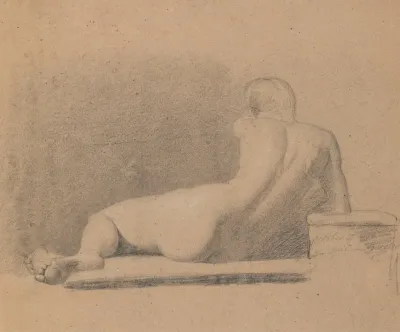 Study Of A Reclining Nude Figure