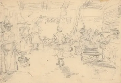 Study Of A Robbery Scene In A Cottage