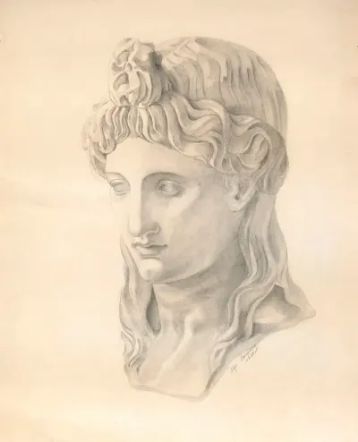 Study Of A Sculpture Kores Head