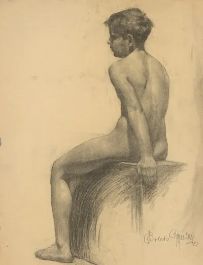 Study Of A Seated Boy 2
