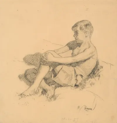 Study Of A Seated Boy