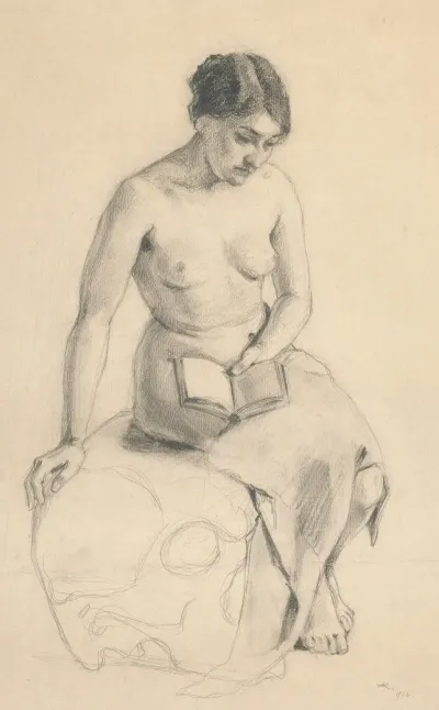 Study Of A Seated Female Nude