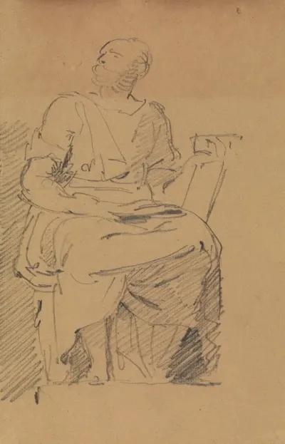 Study Of A Seated Figure