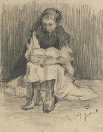 Study Of A Seated Girl 2