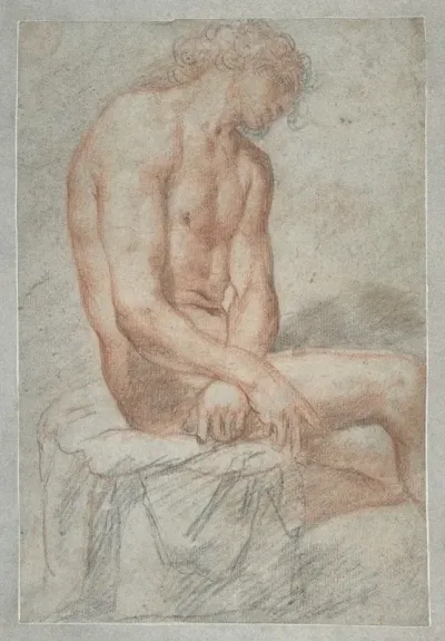 Study Of A Seated Male Figure