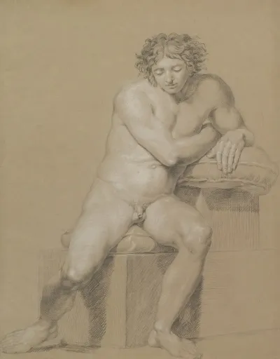 Study Of A Seated Male Nude 4