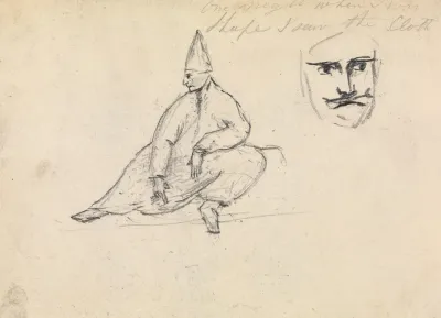 Study Of A Seated Man Wearing A Pointed Hat