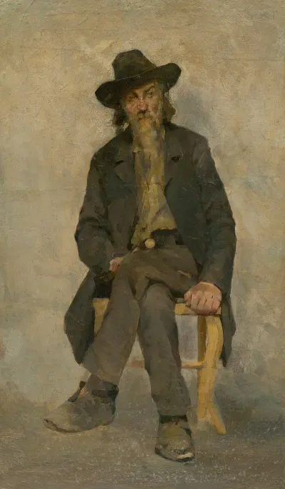Study Of A Seated Old Man 4