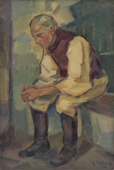 Study Of A Seated Old Man 6