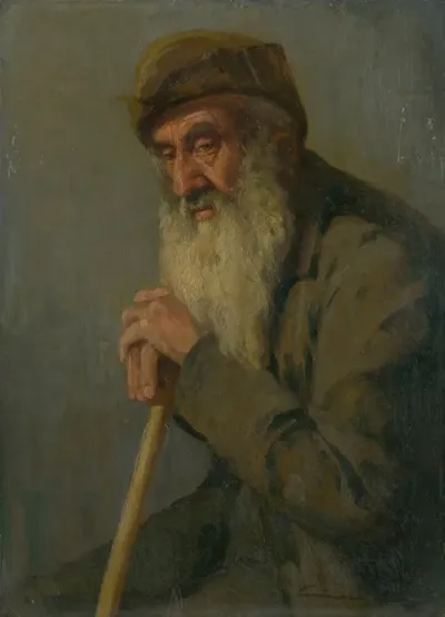 Study Of A Seated Old Man