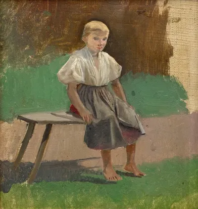 Study Of A Seated Peasant Girl