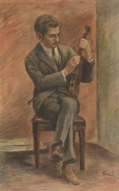 Study Of A Seated Violinist