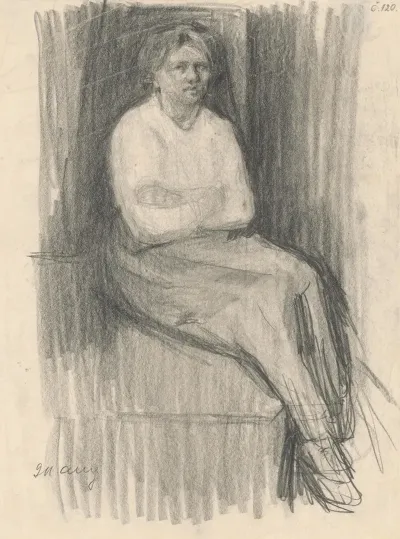 Study Of A Seated Woman With Crossed Arms