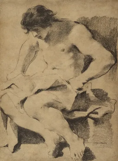 Study Of A Seated Young Man