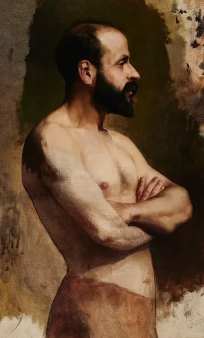 Study Of A Semi Nude Man