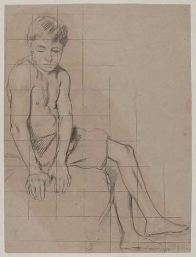 Study Of A Sitting Boy