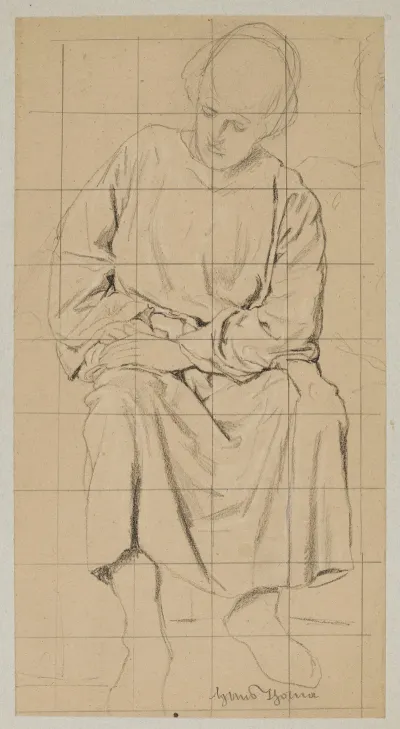 Study Of A Sitting Figure In A Long Robe