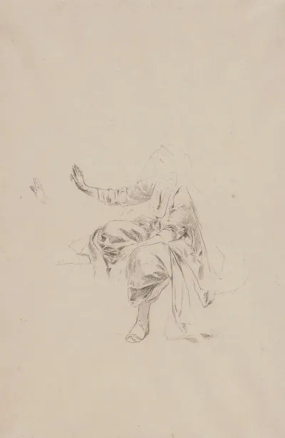 Study Of A Sitting Turkish Woman In A Dress And Yashmak