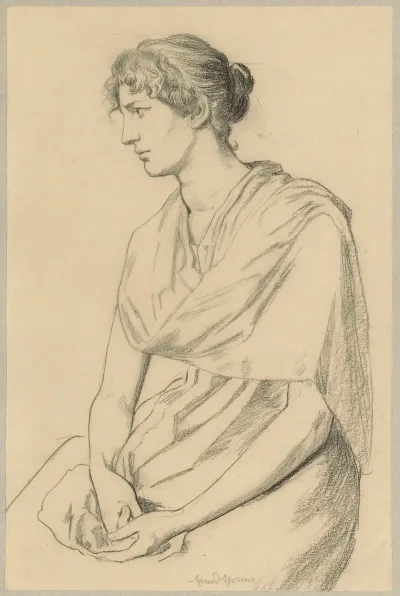 Study Of A Sitting Woman In An Antiquising Costume