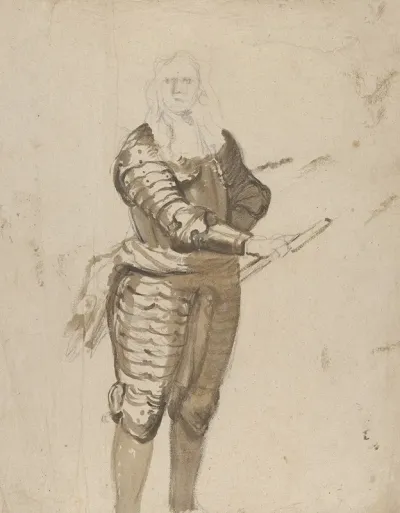 Study Of A Standing Commander Holding A Staff