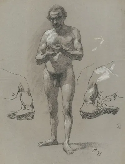 Study Of A Standing Male Nude 2