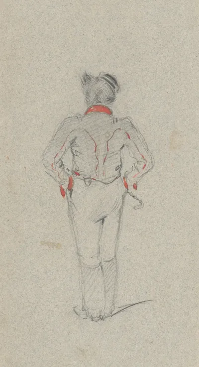 Study Of A Standing Man From The Back