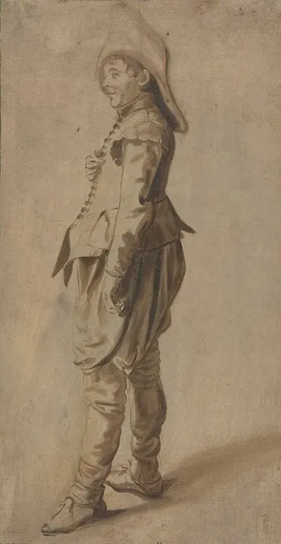 Study Of A Standing Youth In A Hat