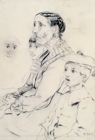 Study Of A Woman And Children