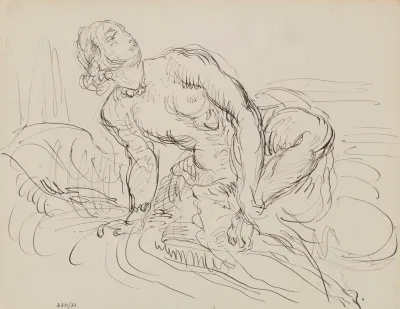 Study Of A Woman Bathing