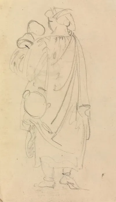 Study Of A Woman Carrying A Child