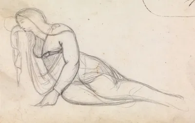 Study Of A Woman In A Partial Recline