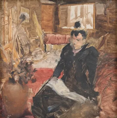 Study Of A Woman Reading While Sitting On The Studio Floor