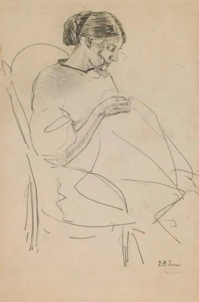 Study Of A Woman Sewing 3