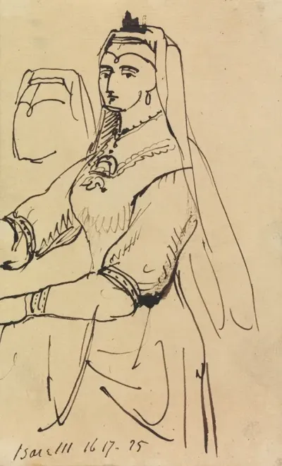 Study Of A Woman Wearing A Headdress