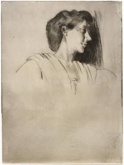 Study Of A Womans Head In Profile 2