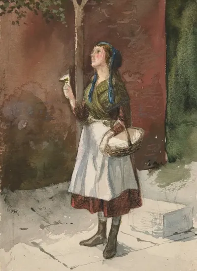 Study Of A Young Girl In A Garden