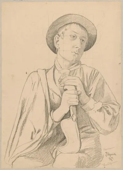 Study Of A Young Italian In Folk Costume Gardener From Cargnacco