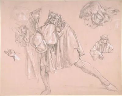 Study Of A Young Man Bending Forward To Kiss A Hand For The Painting The Departure Of The Prodigal Son 2