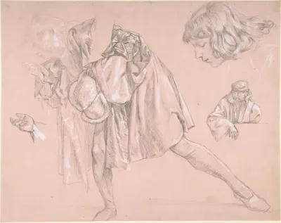 Study Of A Young Man Bending Forward To Kiss A Hand For The Painting The Departure Of The Prodigal Son