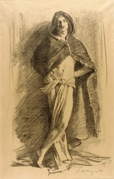 Study Of A Young Man Cloaked