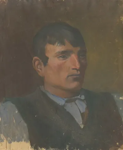 Study Of A Young Man In A Dark Vest