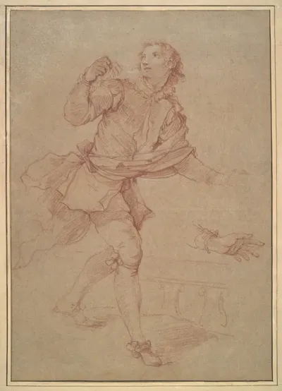 Study Of A Young Man Study For The Tapestry Sanchos Departure For The Island Of Barataria