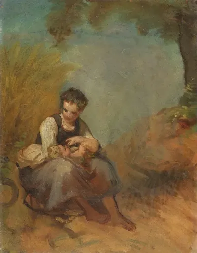 Study Of A Young Woman With An Infant