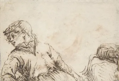 Study Of A Youth With His Head Turned To The Left And Leaning On His Right Elbow